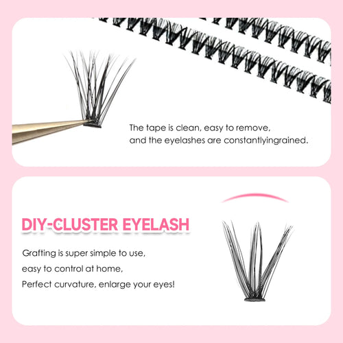 200PCS Lash Clusters with Bond and Seal